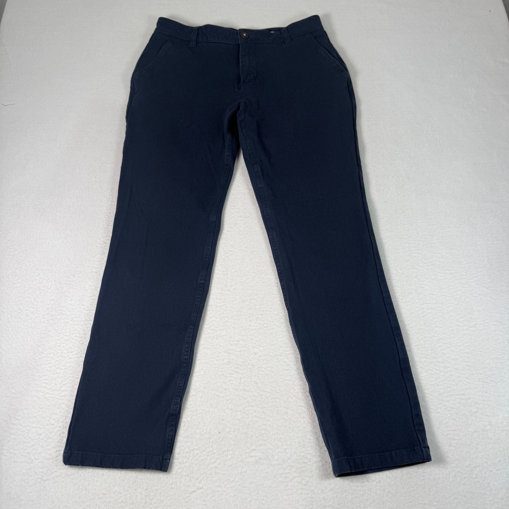 Mugsy Morgans Mens Chino Pants 31x30 Navy Blue Cotton Blend Stretch Slim Casual